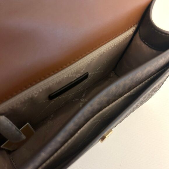 Michael Kors Purse Greenwich Small Signature Logo Crossbody Bag Brown - Picture 7 of 12